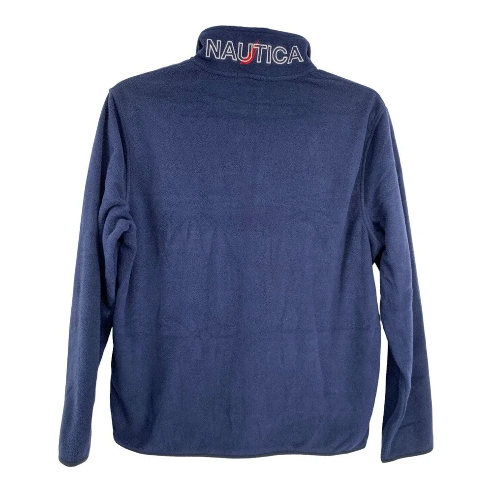 Nautica‎ Vintage Fleece Jacket Men's Blue And Red Size M Pullover